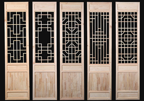 上海新中式镂空实木花格门窗种类大全定做