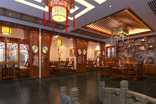 上海优雅恬淡中式茶叶店装修设计效果图