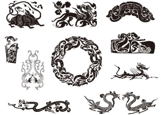 上海龙纹和凤纹的中式图案